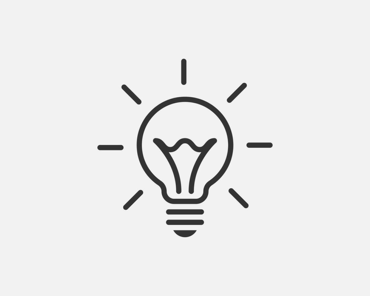 Light bulb icon vector. Llightbulb idea logo concept. Lamp electricity icons web design element. Led lights isolated silhouette. vector