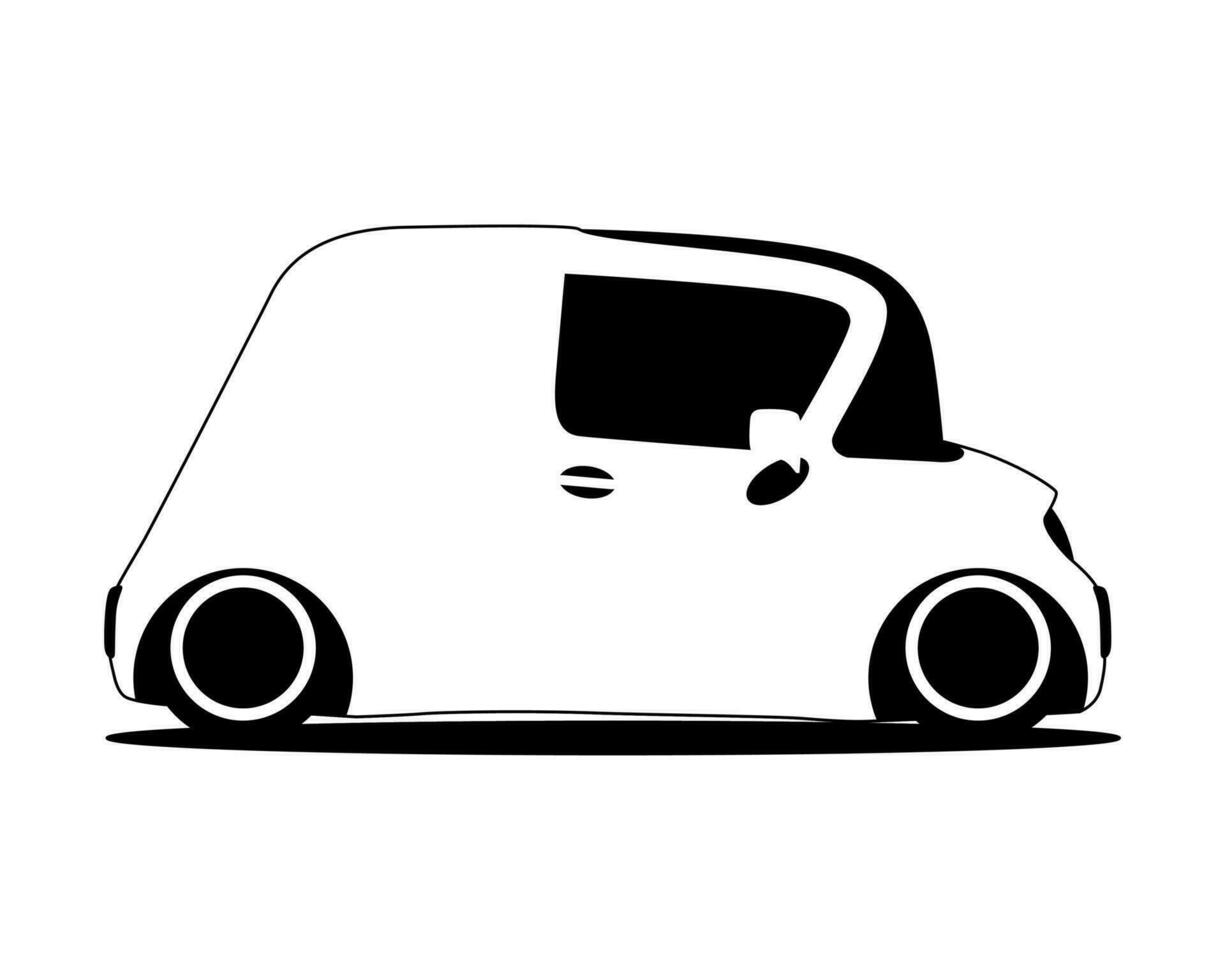 contour silhouette mini future car vector