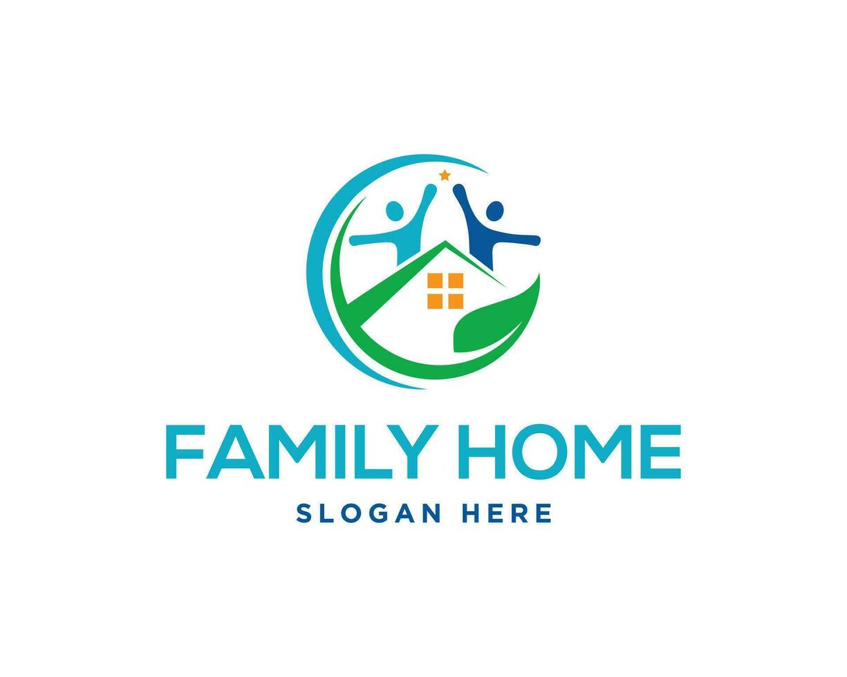 Creative Family House Logo Design Illustration. vector