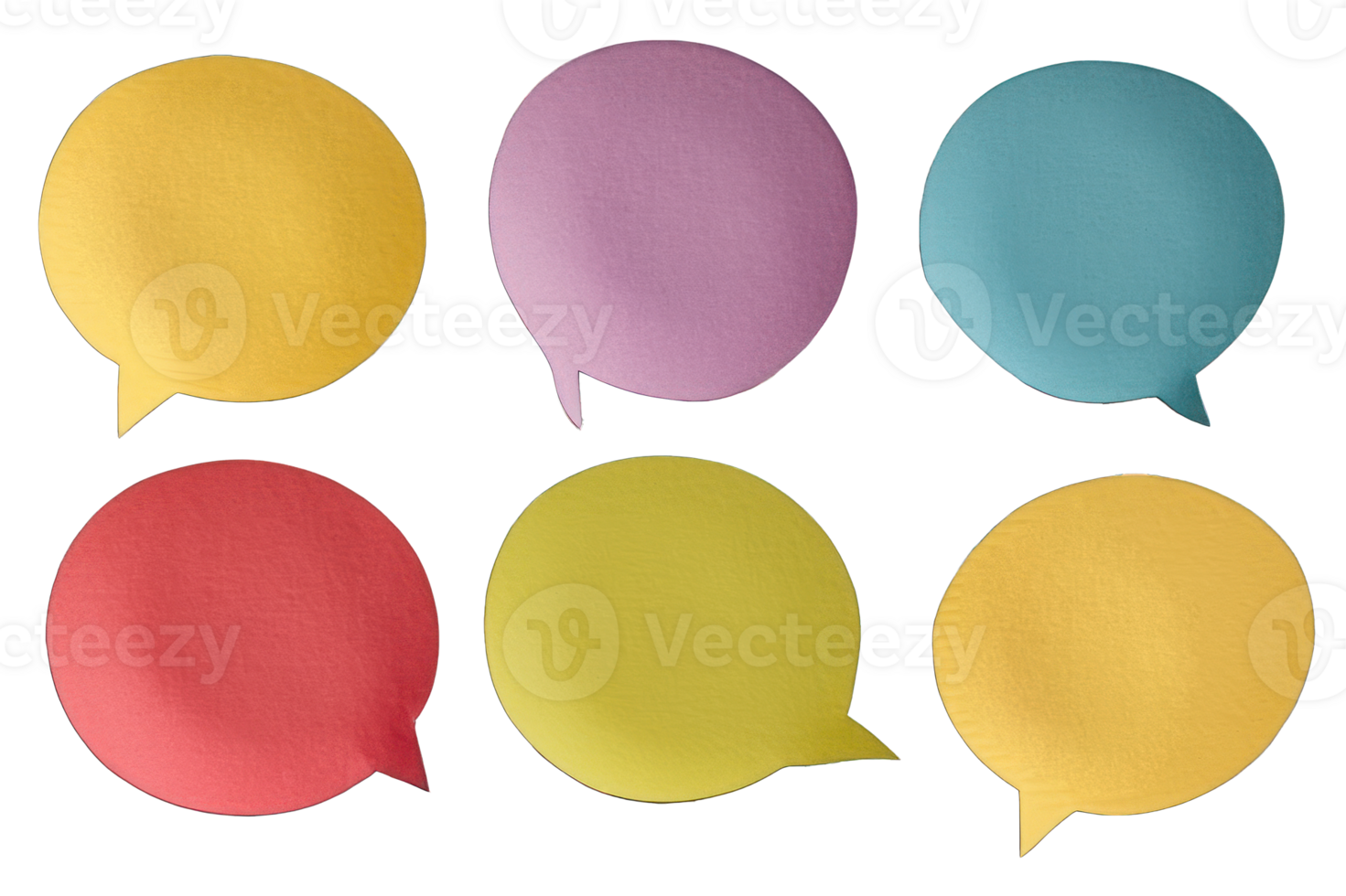 papercut callout shapes on transparent background AI Generative png