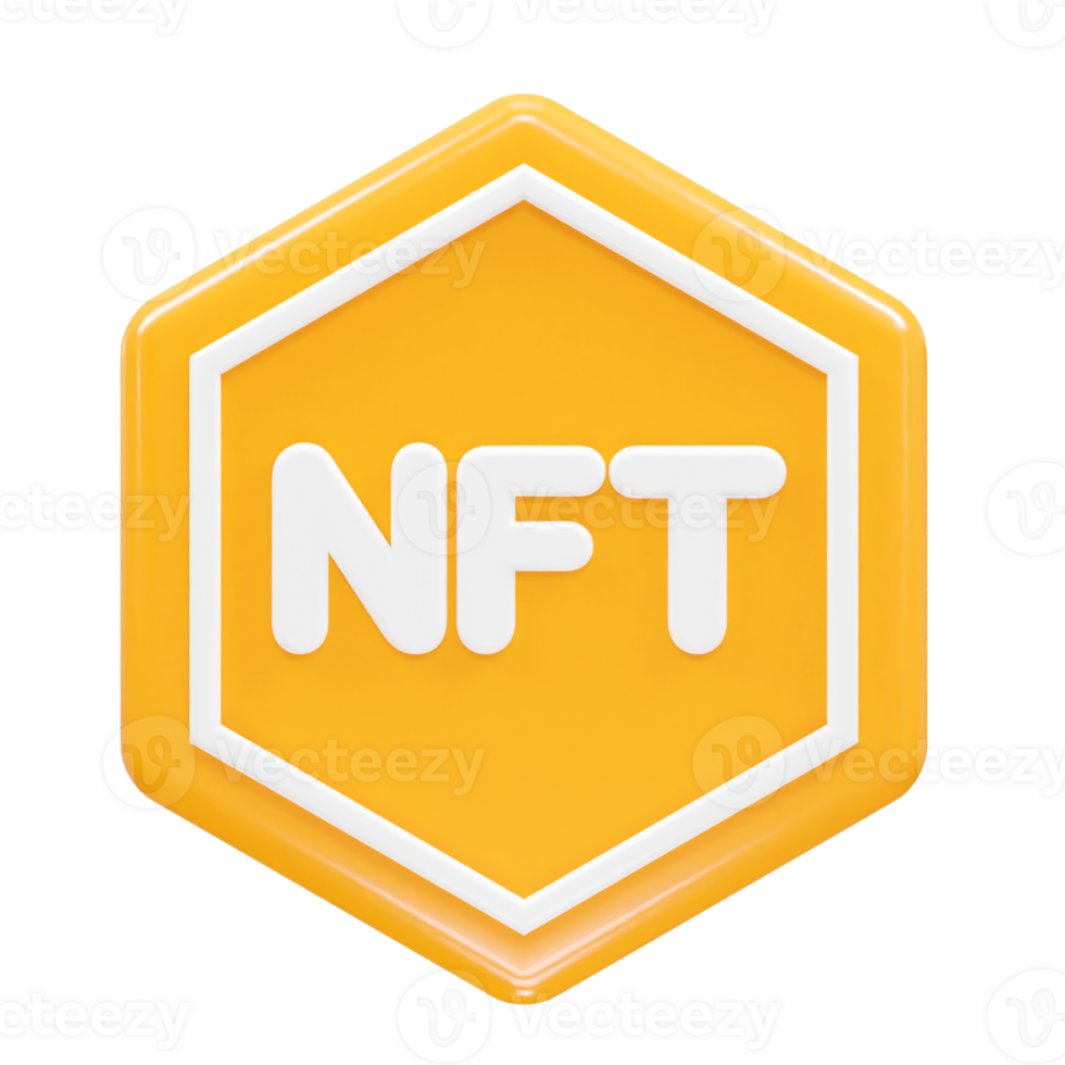 Nft icon illustration 3d rendering transparent element png