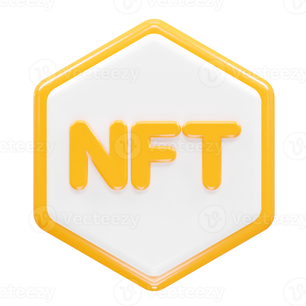 Nft icon illustration 3d rendering transparent element png