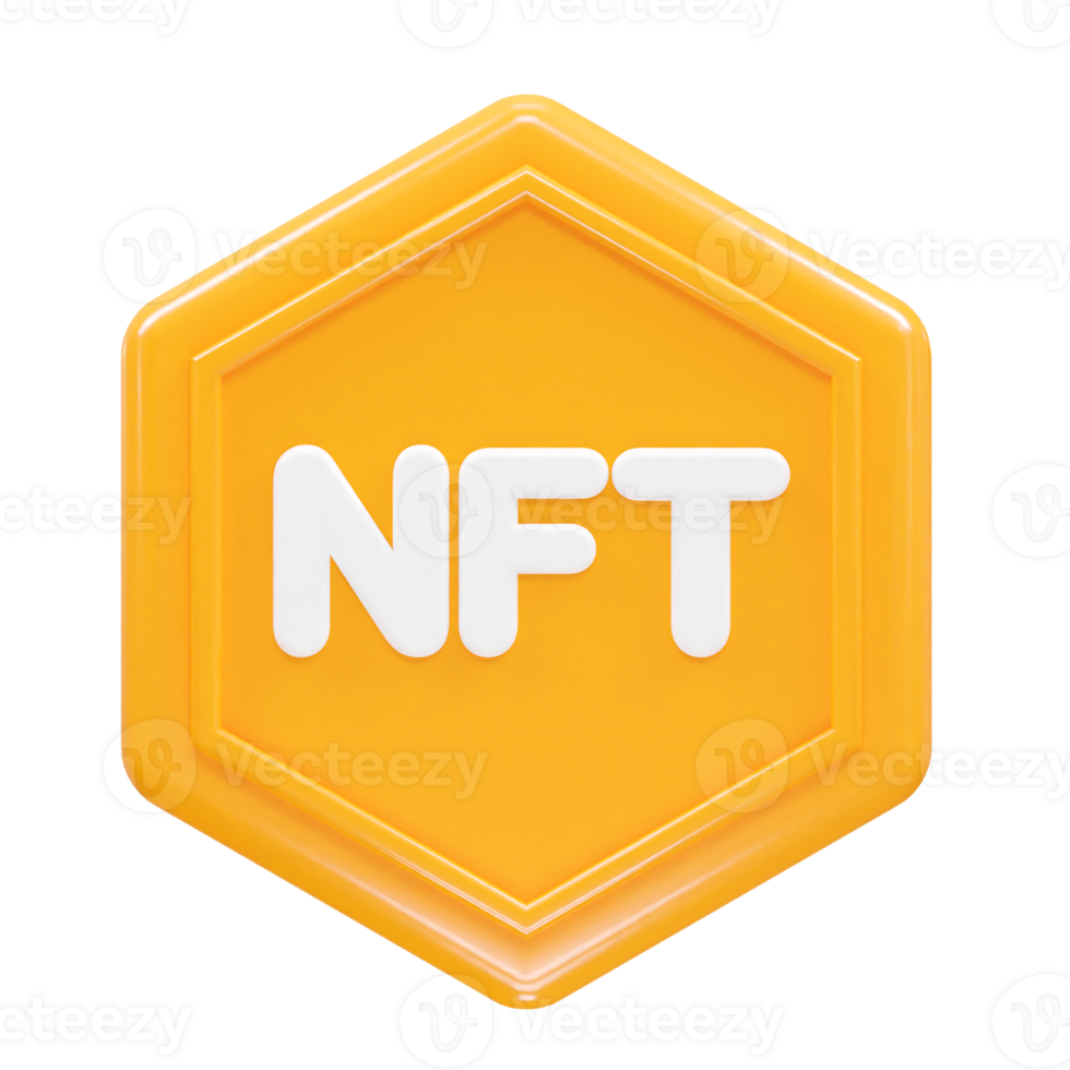 Nft icon illustration 3d rendering transparent element png