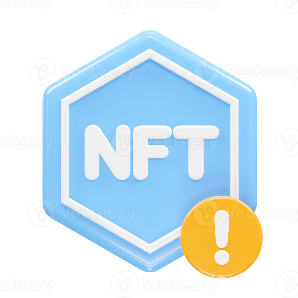 Nft icon illustration 3d rendering transparent element png
