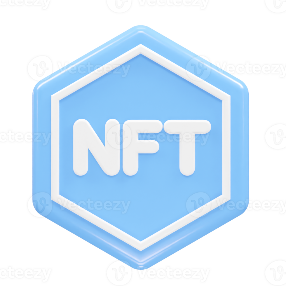 Nft icon illustration 3d rendering transparent element png