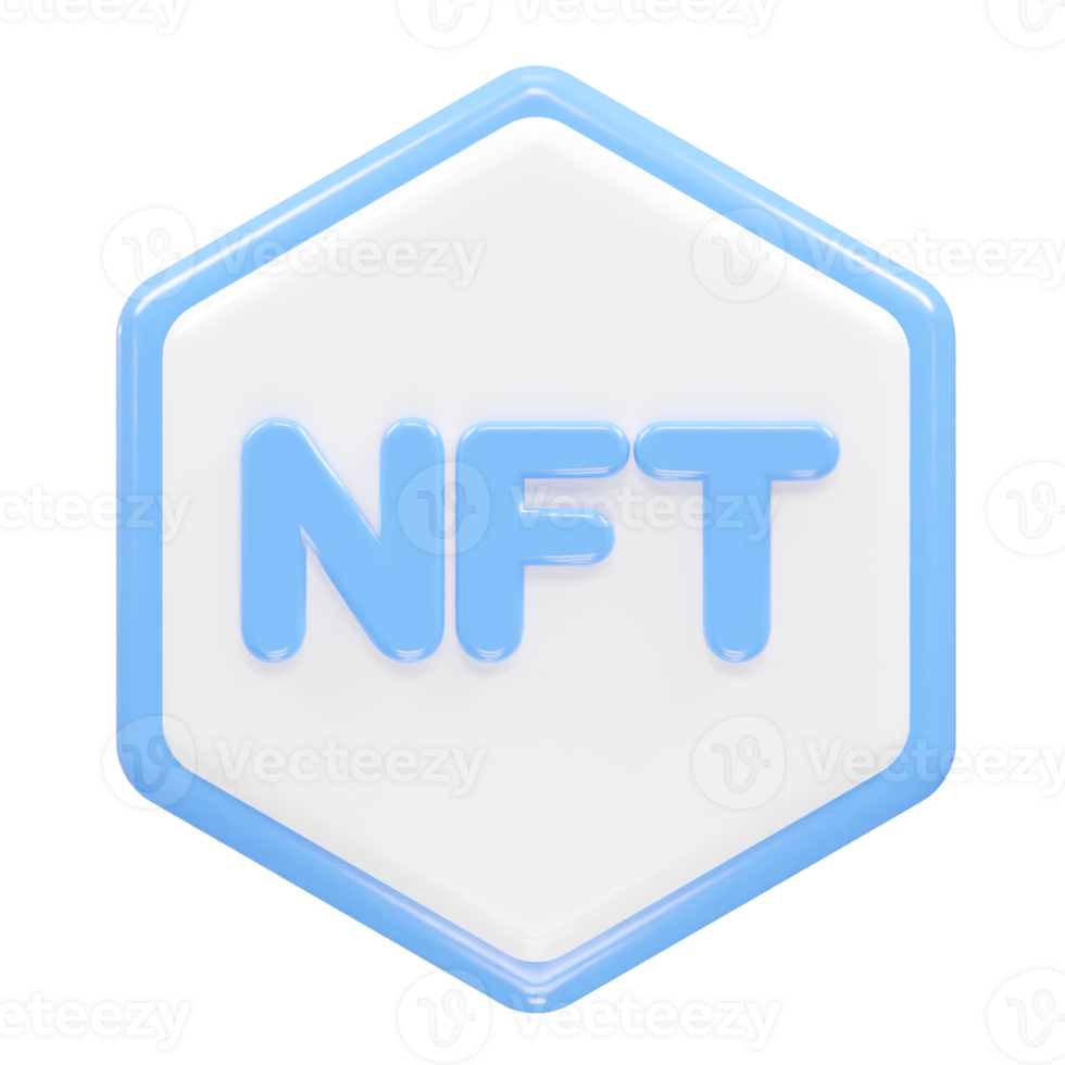 Nft icon illustration 3d rendering transparent element png