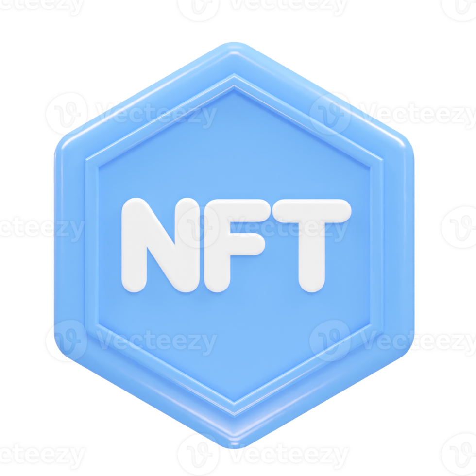 Nft icon illustration 3d rendering transparent element png