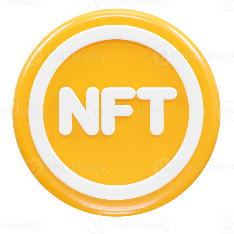 Nft icon illustration 3d rendering transparent element png