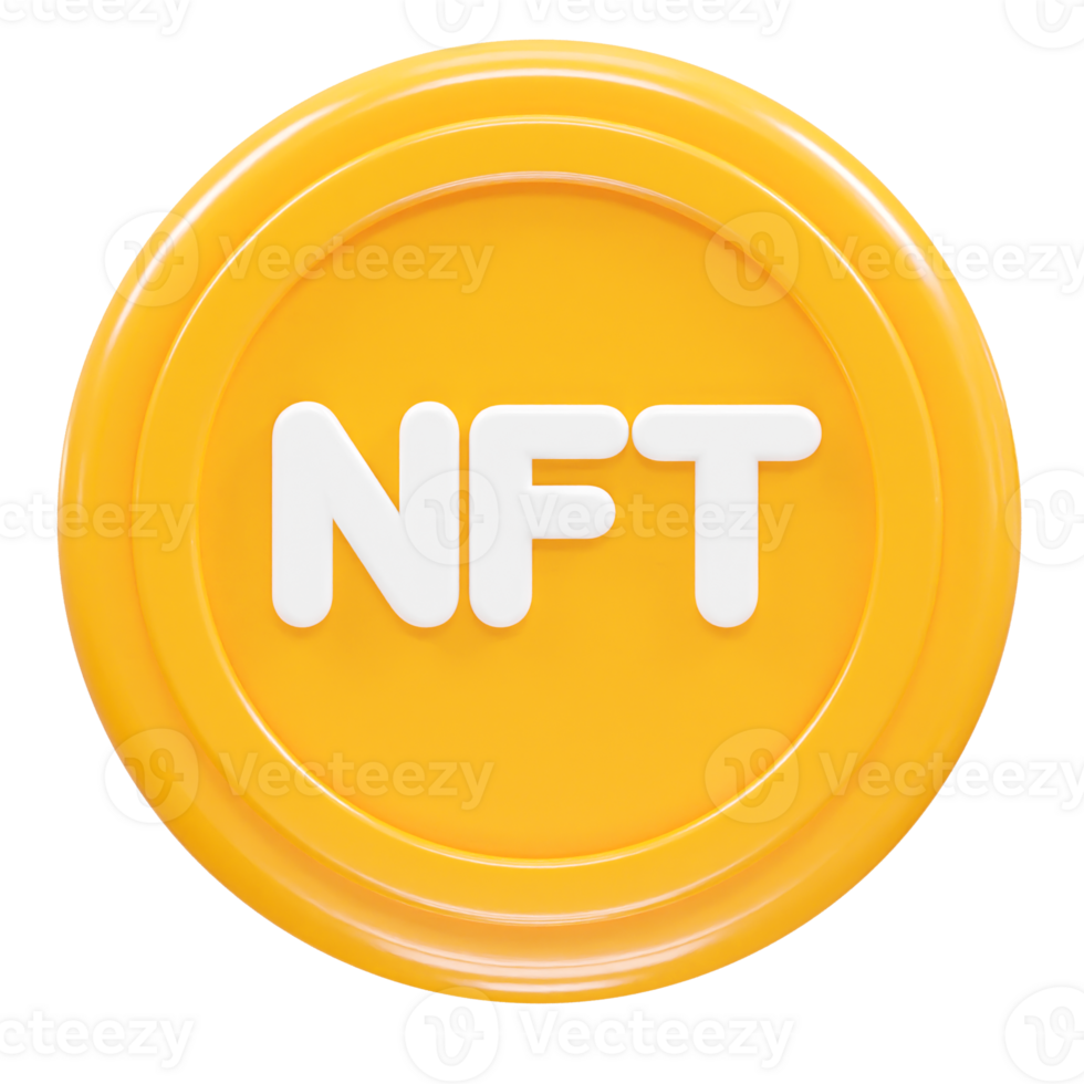 Nft icon illustration 3d rendering transparent element png