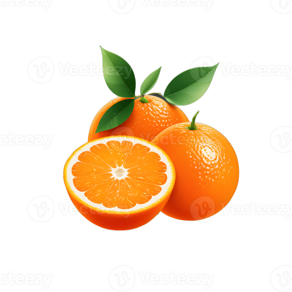 Orange fruit illustration, fruit, transparent background, AI Generative png