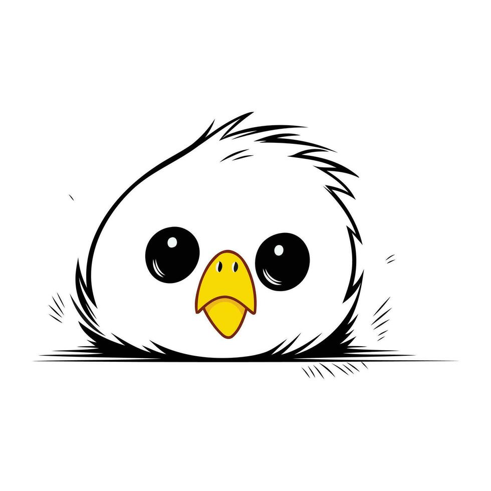 Cute cartoon chicken isolated on a white background. Vector illustration.