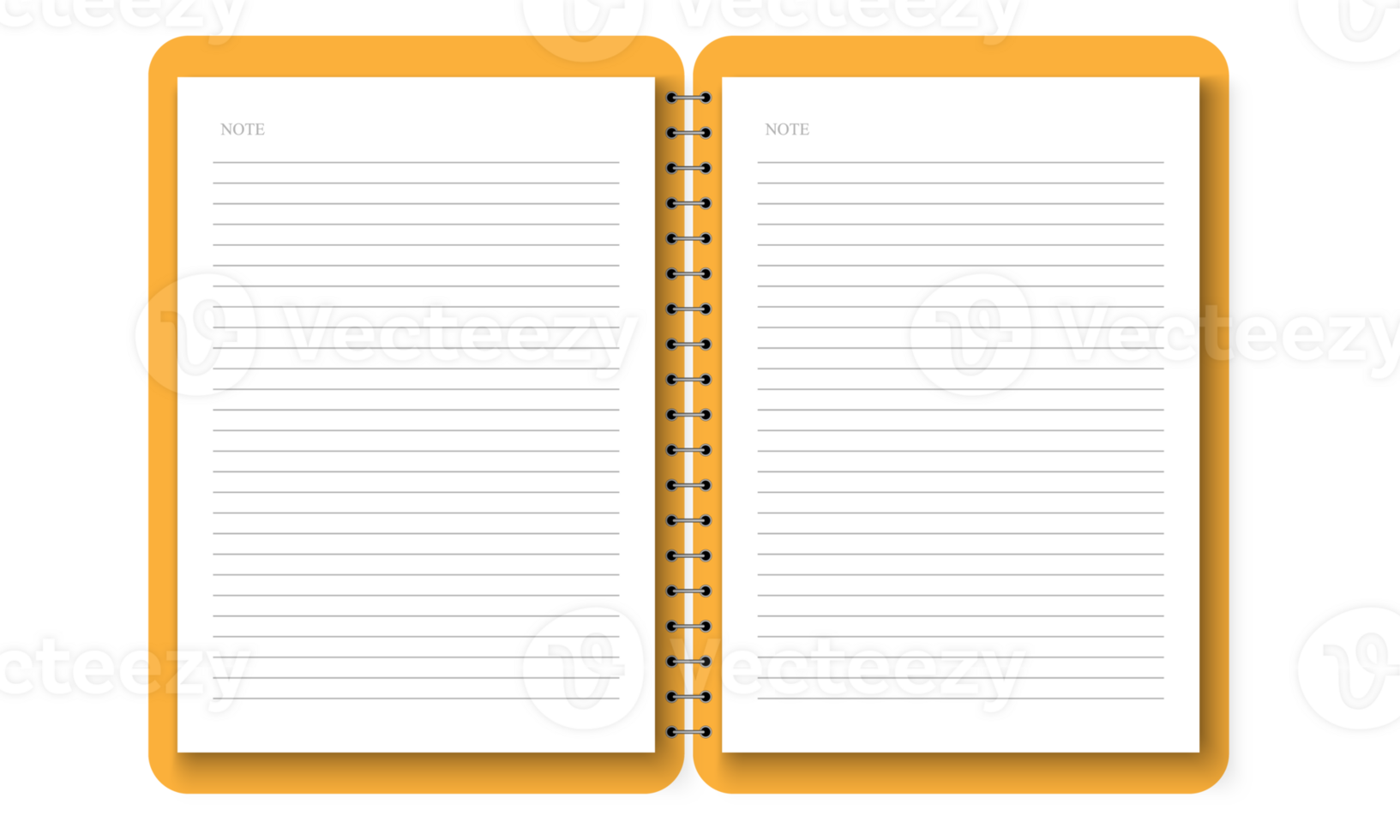 yellow notebook with A4 paper note png