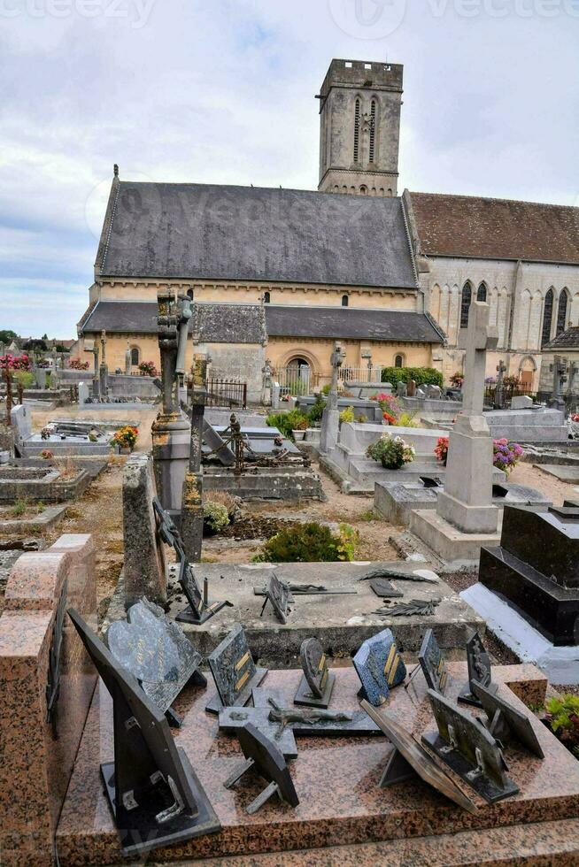 the church of saint-louis, a small town in france photo