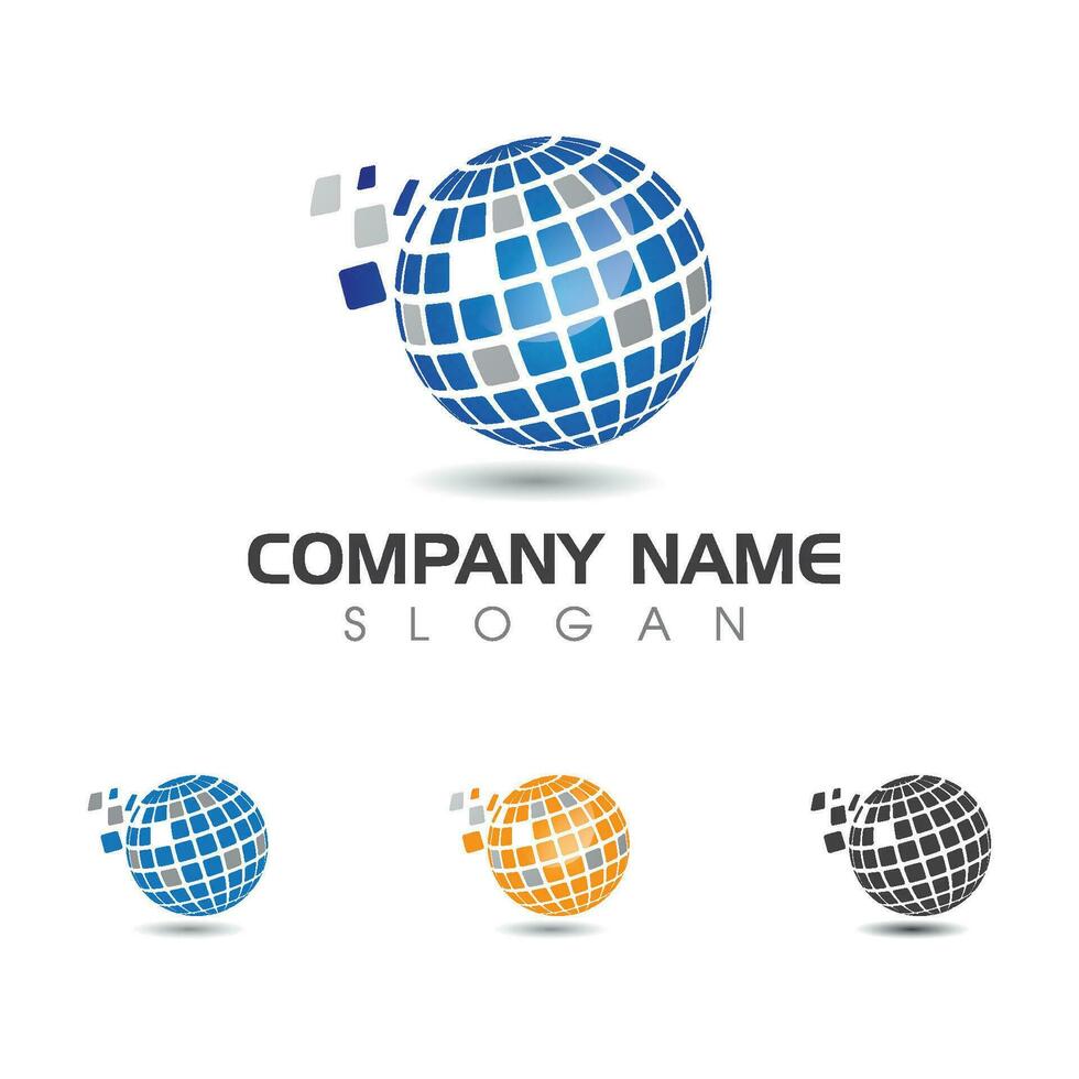 Wire World Logo Template vector