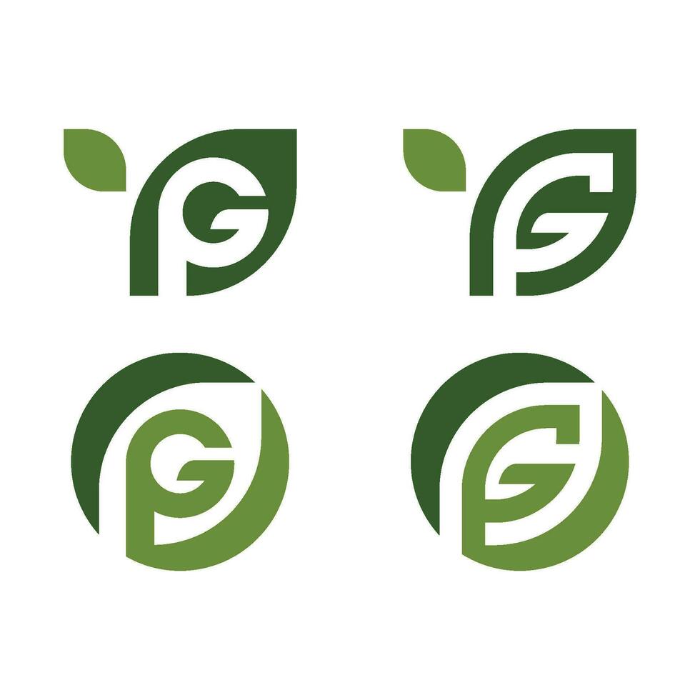 Logos of green Tree leaf ecology vector