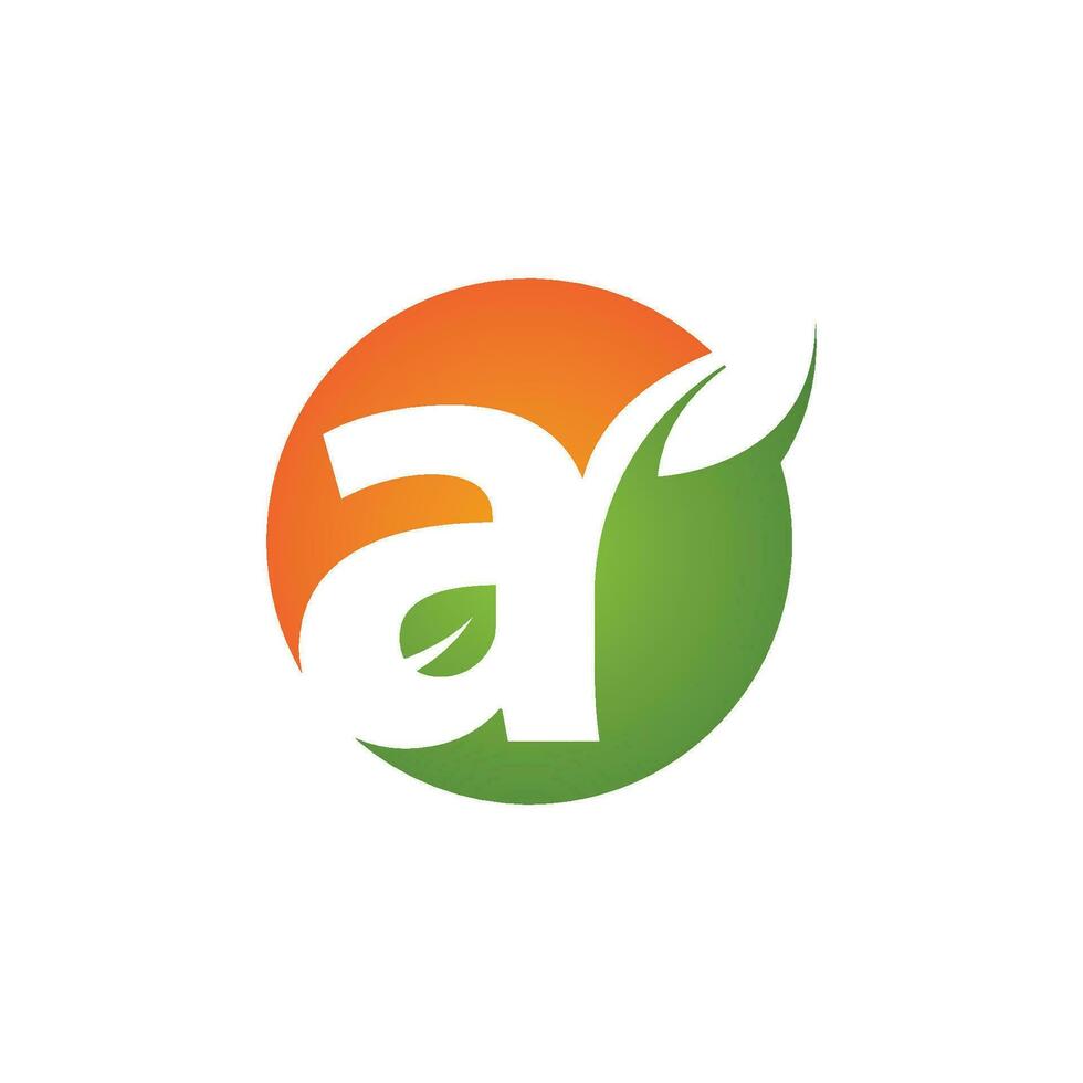 logotipos de la ecología de la hoja del árbol verde vector