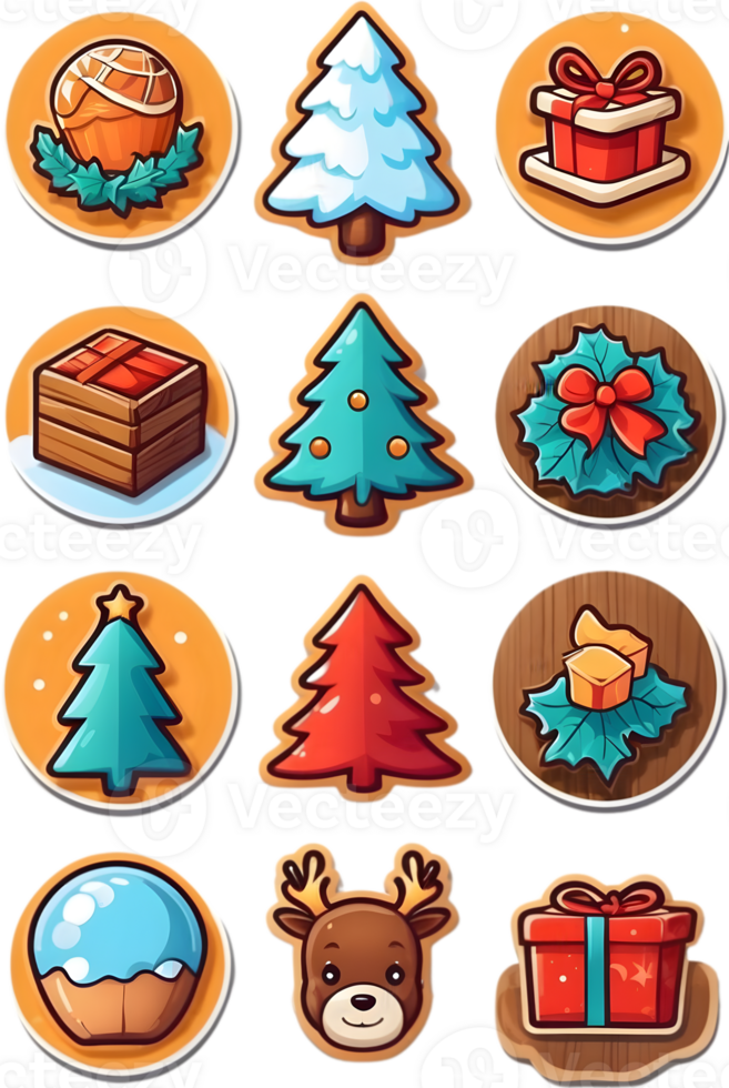 christmas icons set, christmas icons, christmas icons, christmas icons, christmas  ai generative png