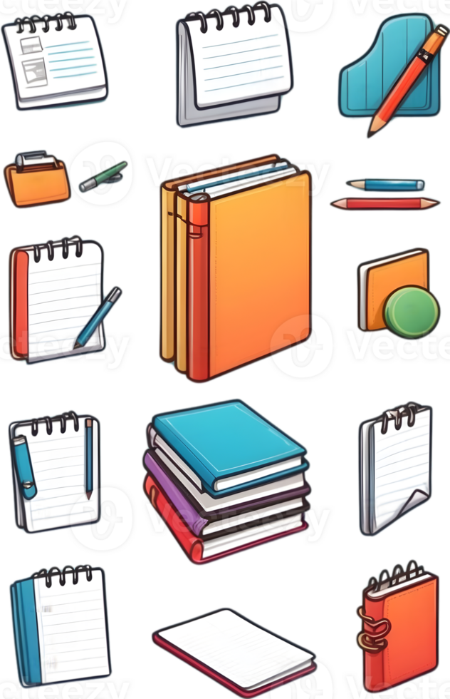 a set of colorful icons on a transparent background  ai generative png