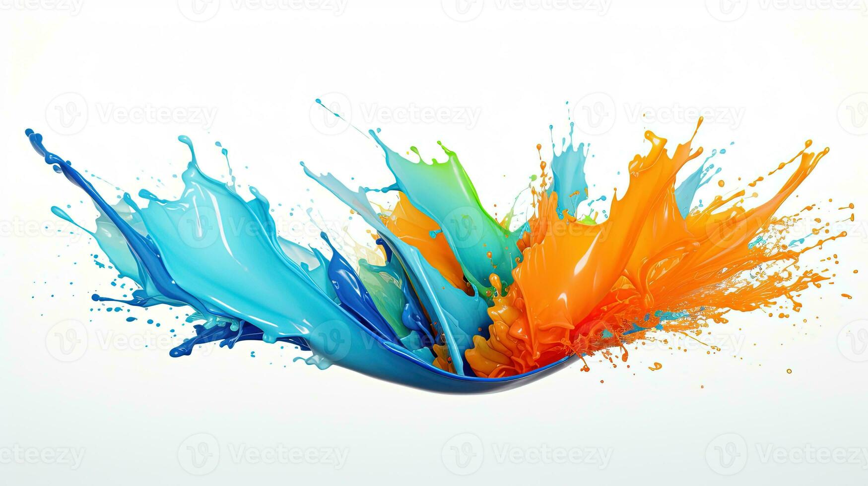 Colorful Paint Splash Isolated on the White Background photo