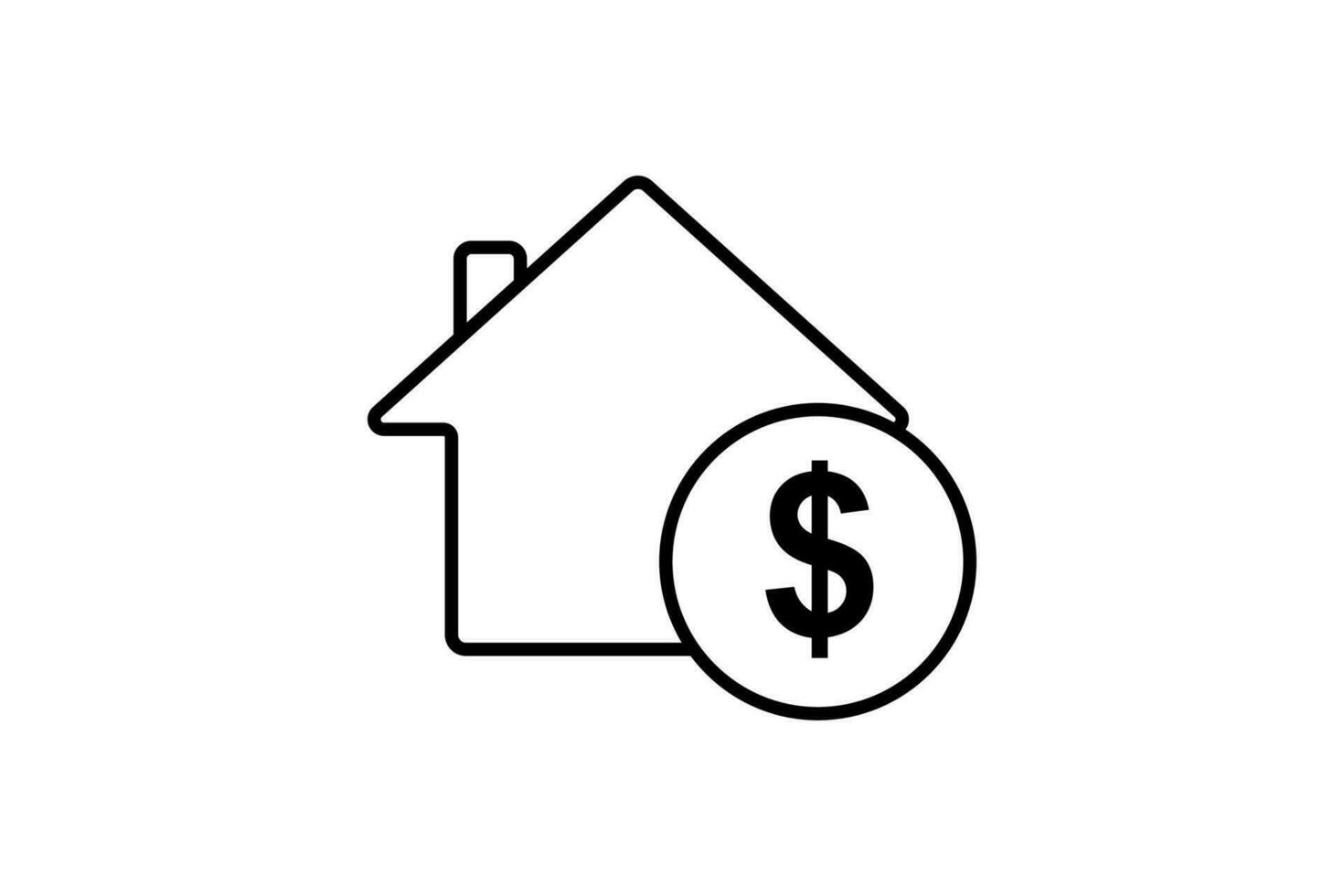 real estate icon. icon related to investments and financial concepts. Line icon style. Simple vector design editable