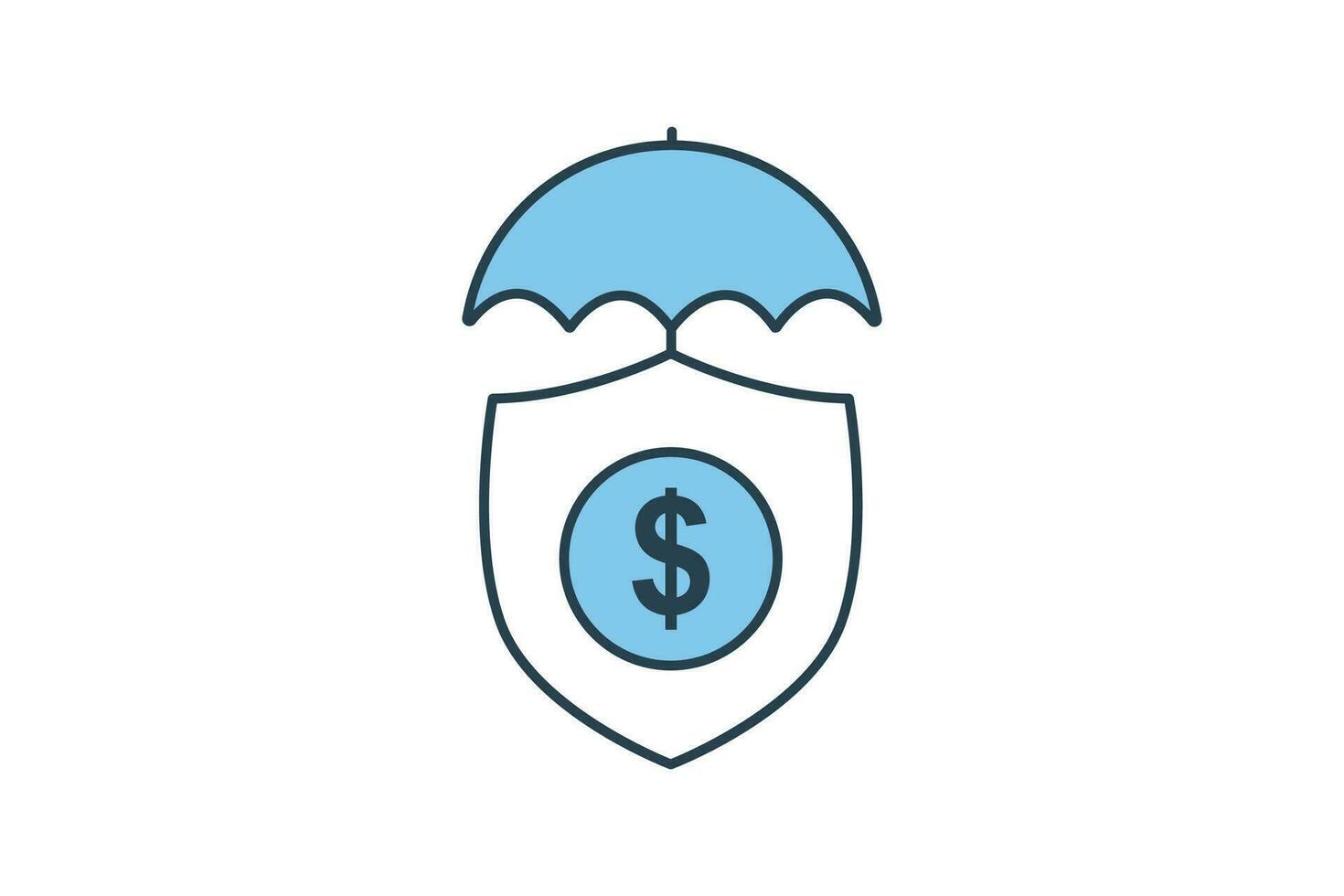 risk management icon. icon related to investments and financial concepts. Flat line icon style. Simple vector design editable