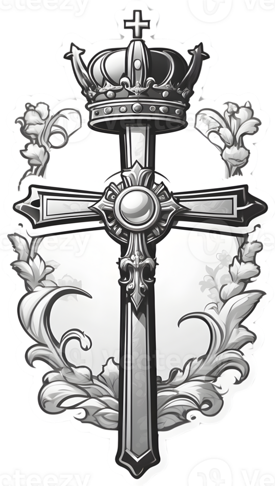 a set of icons with crowns, crowns, and other religious symbols ai generative png