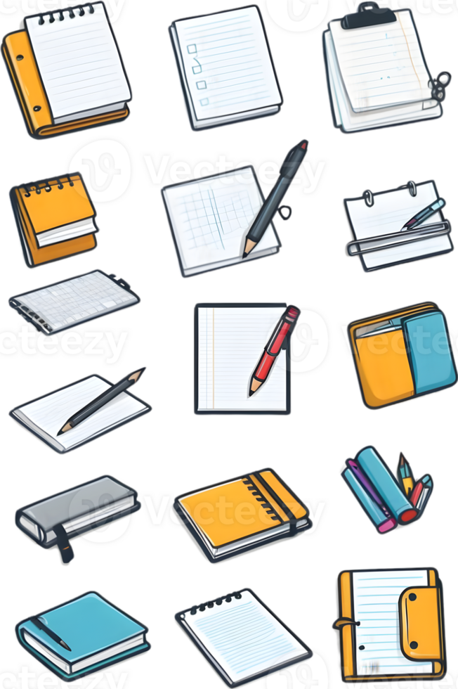 a set of colorful icons on a transparent background  ai generative png