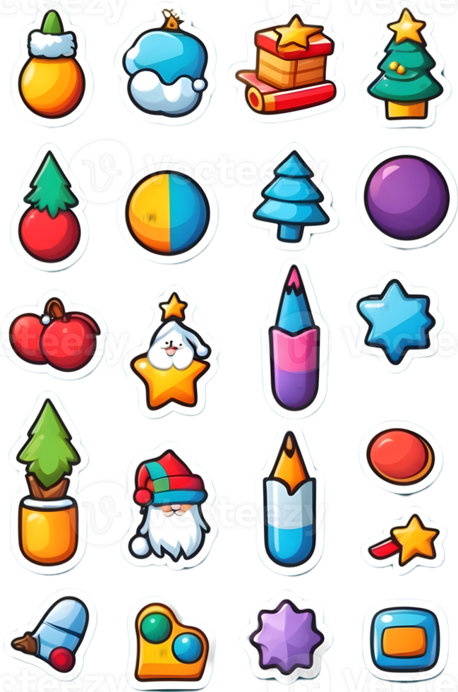 christmas icons set illustration png