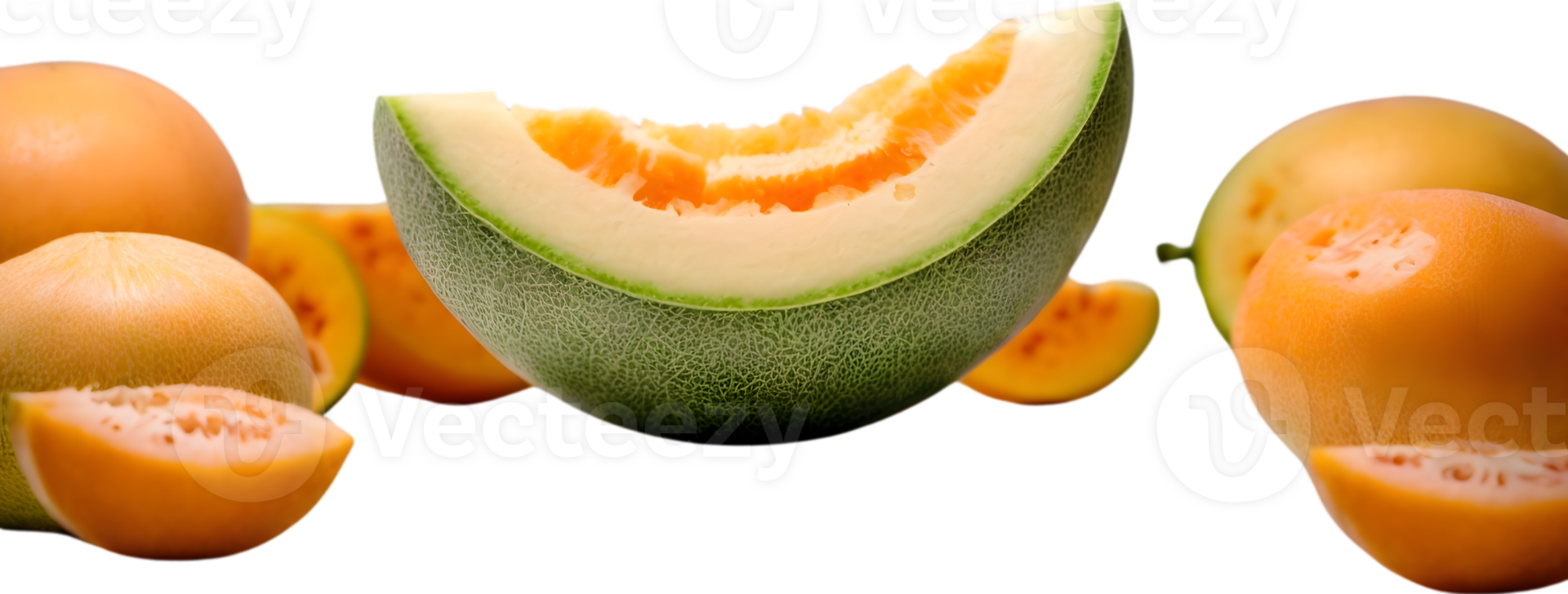 AI generative,Cantaloupe fruit, Fresh cantaloupes, Ripe cantaloupes