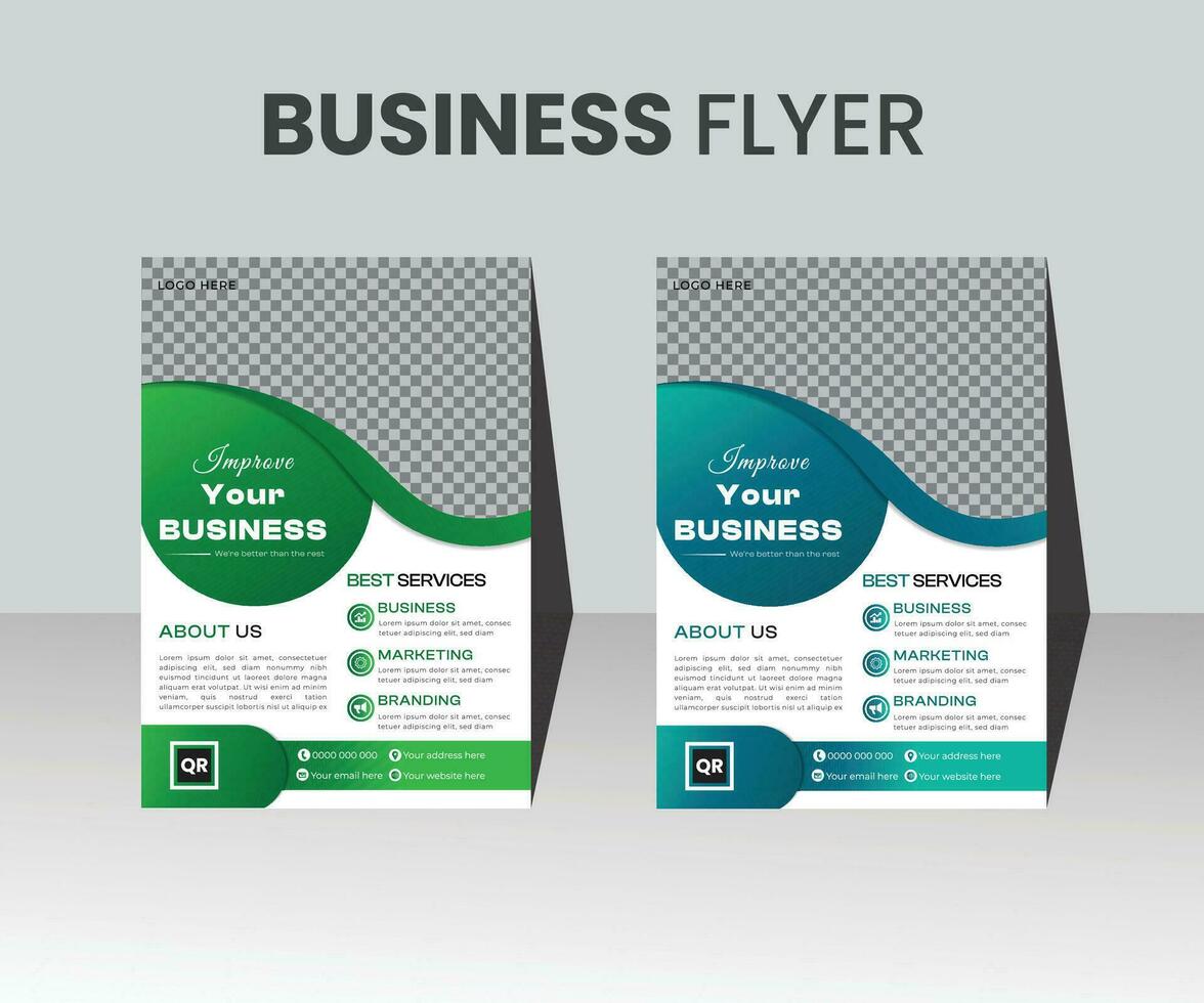 Flyer Template Geometric shape used for business poster layout, business flyer template with minimalist layout, Easy to use and edit. vector