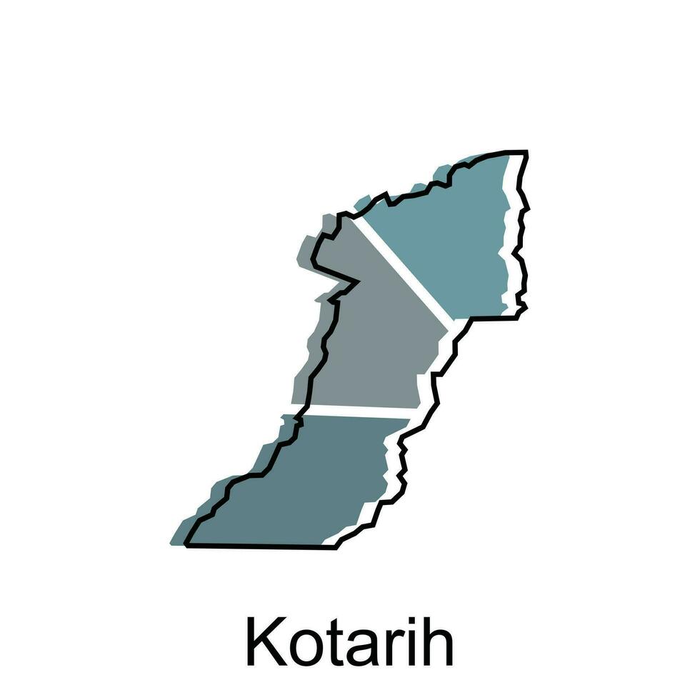 mapa ciudad de kotarih, mapa provincia de norte Sumatra ilustración diseño, mundo mapa internacional vector modelo con contorno gráfico bosquejo estilo aislado en blanco antecedentes