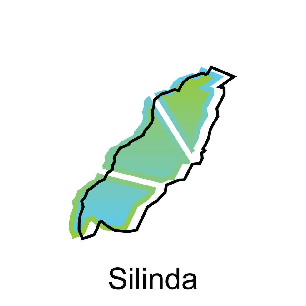 mapa ciudad de silinda alto detallado ilustración diseño, mundo mapa país vector ilustración modelo