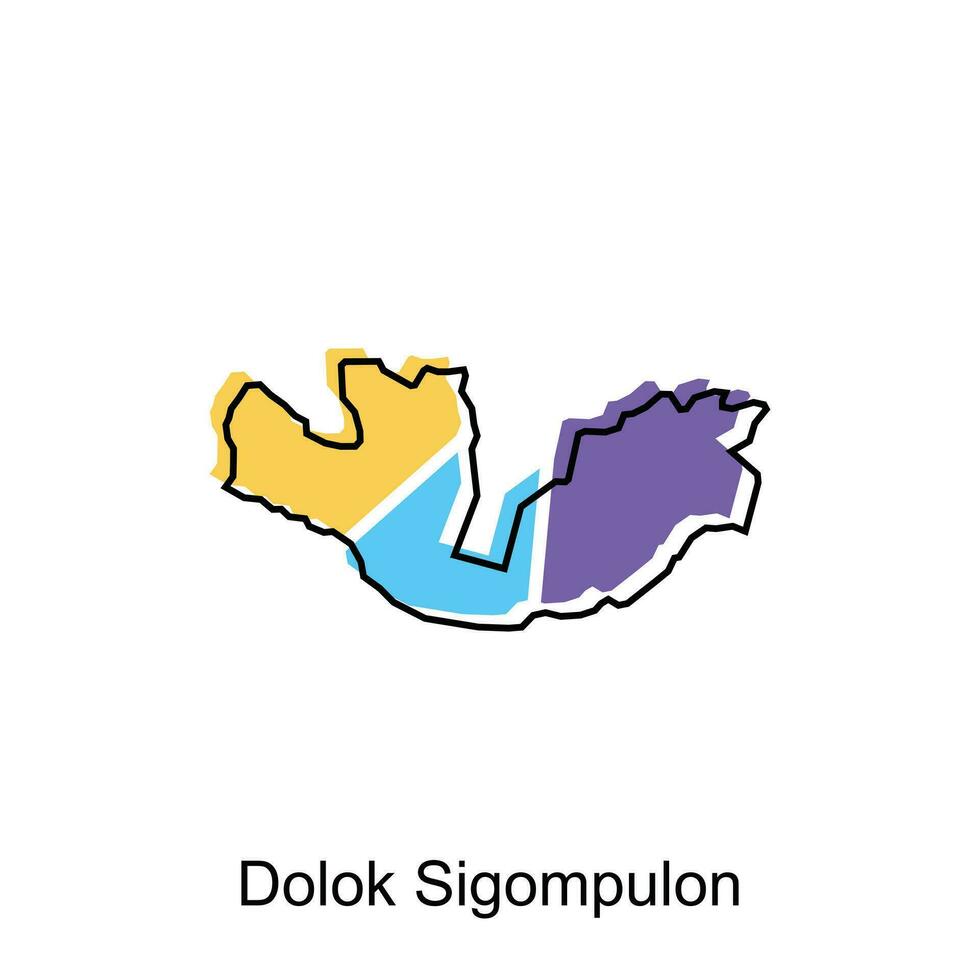 Map City of Dolok Sigompulon, Map Province of North Sumatra illustration design, World Map International vector template with outline graphic sketch style isolated on white background