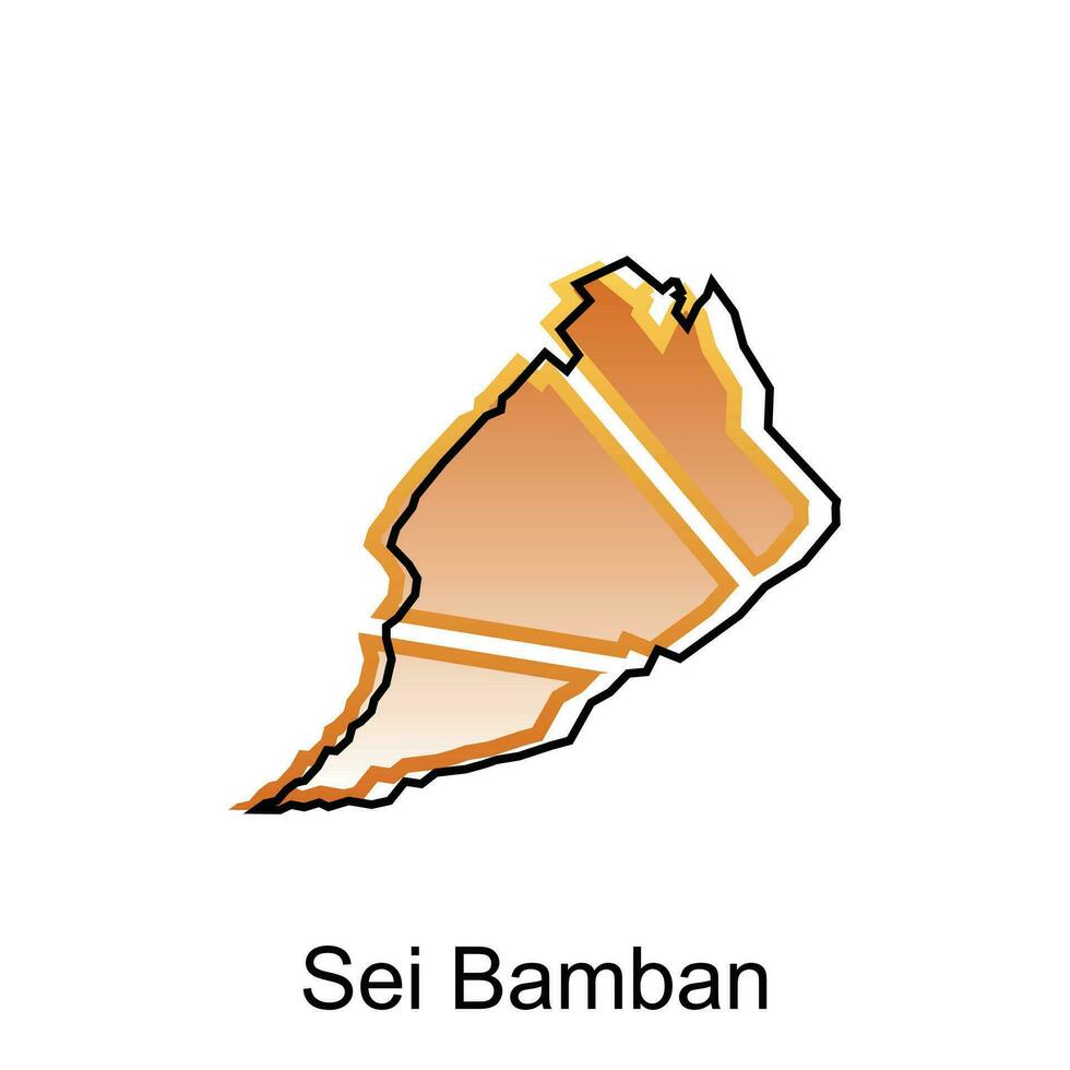 Map City of Sei Bamban High detailed illustration design, World map country vector illustration template