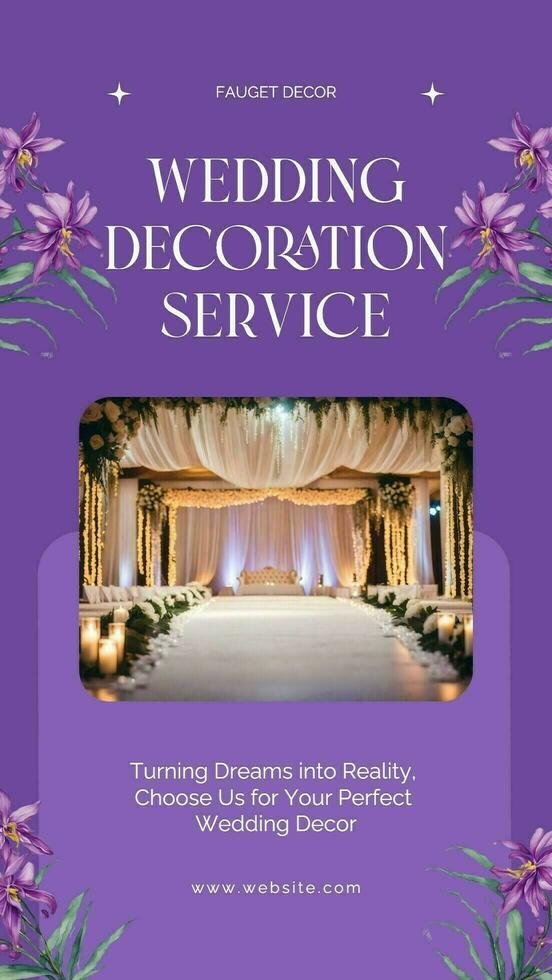 purple minimalist wedding florist instagram story template