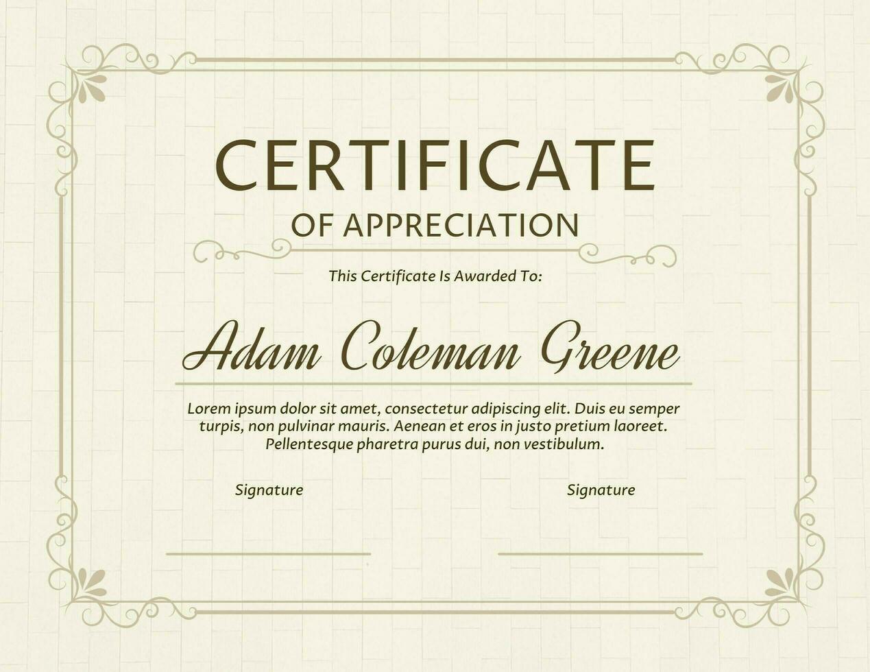 Floral Certificate of Appreciation template