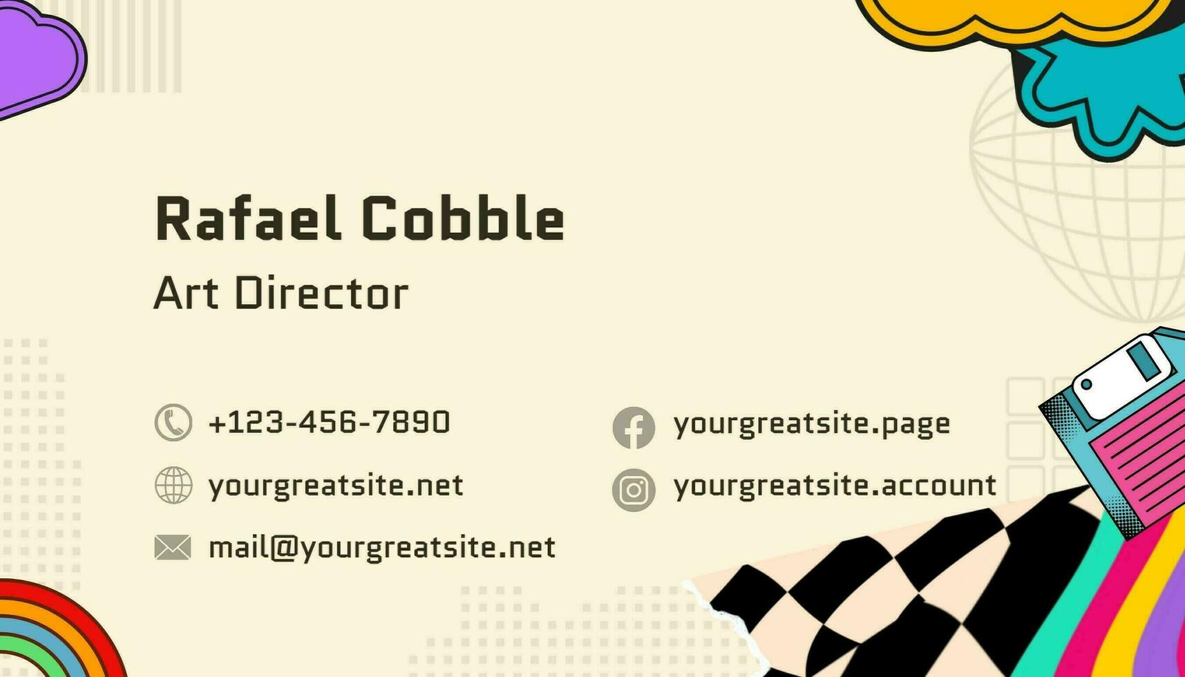 Retro Pixel Business Card template