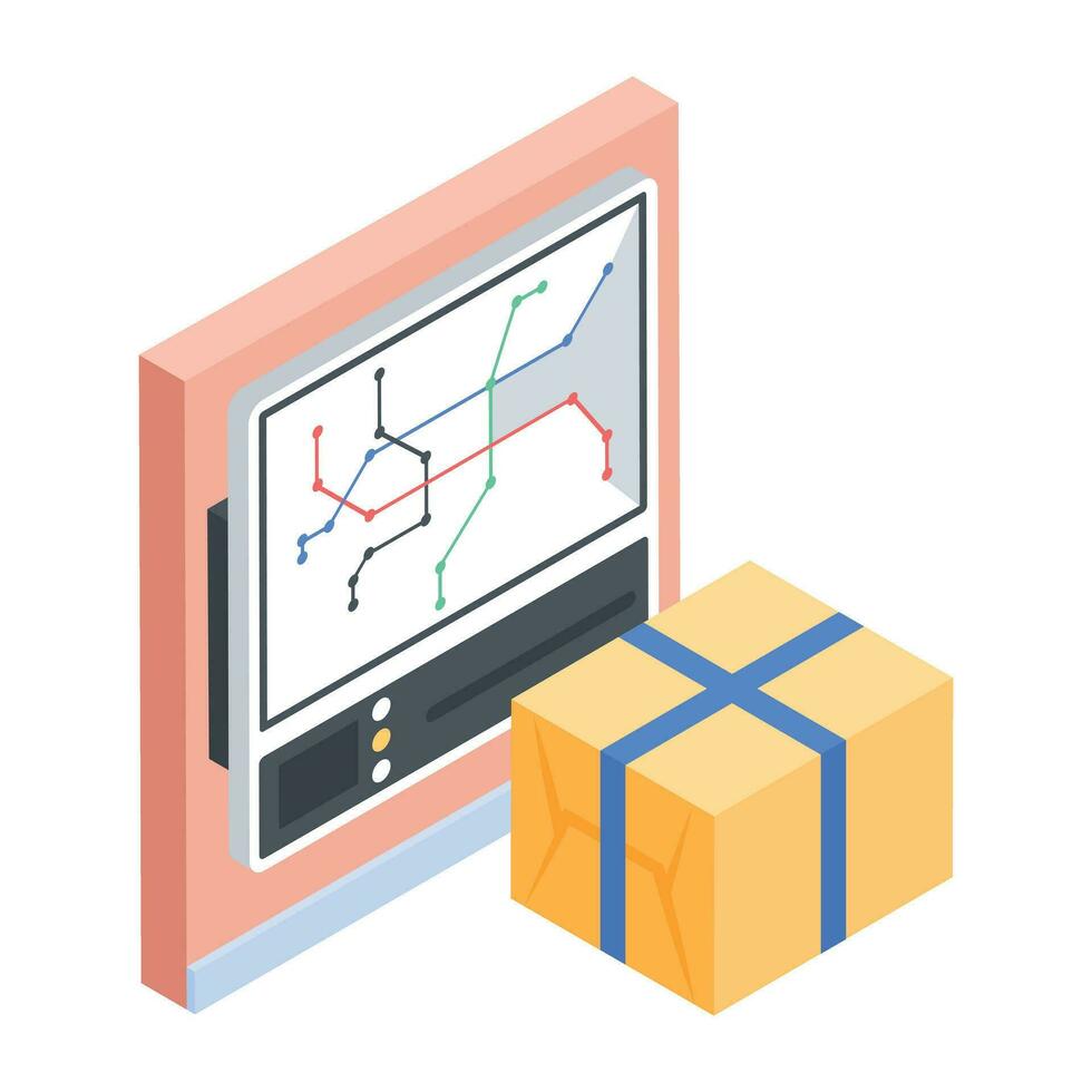 Modern Collection of Delivery Services Isometric Icon vector