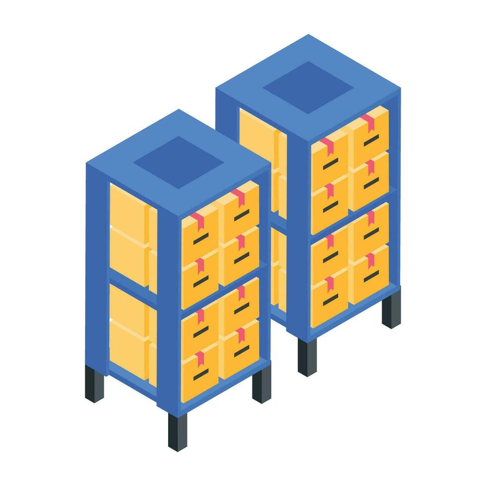 Modern Collection of Delivery Services Isometric Icon vector