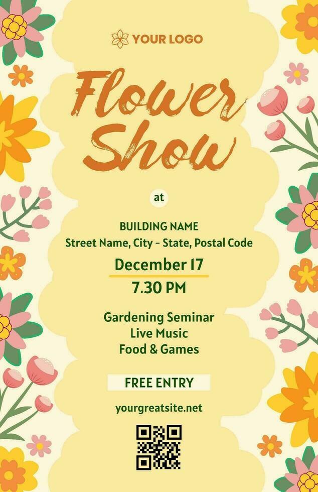 Floral Flower Show Poster template