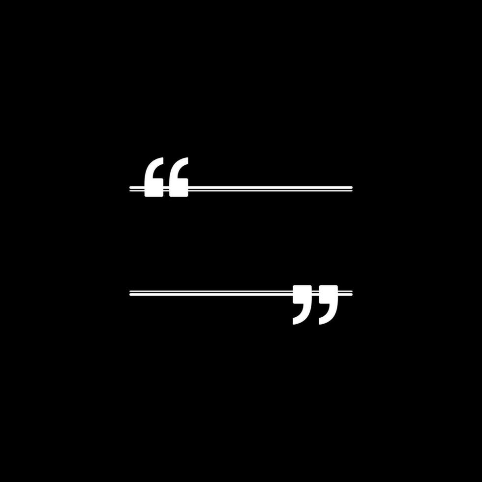 Quotation Marks Icon Symbol, can use for space for Quote, Text, Tittle, Speech, Advice, Memo, Poetry, or Graphic Design Element. Vector Illustration