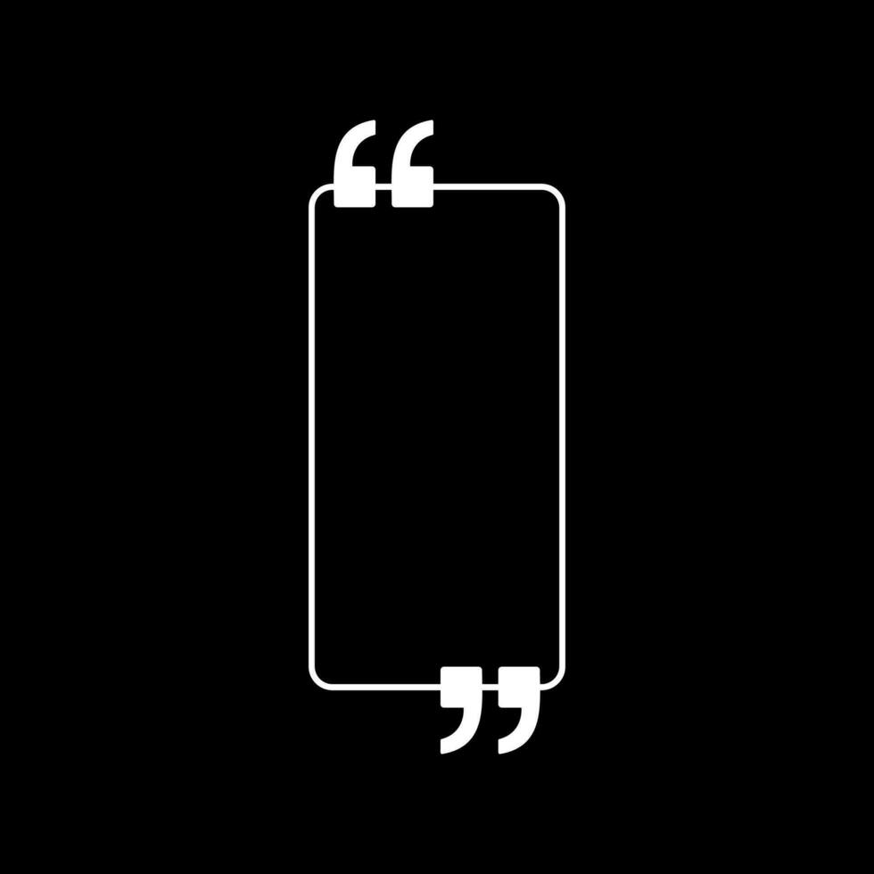 Quotation Marks Icon Symbol, can use for space for Quote, Text, Tittle, Speech, Advice, Memo, Poetry, or Graphic Design Element. Vector Illustration