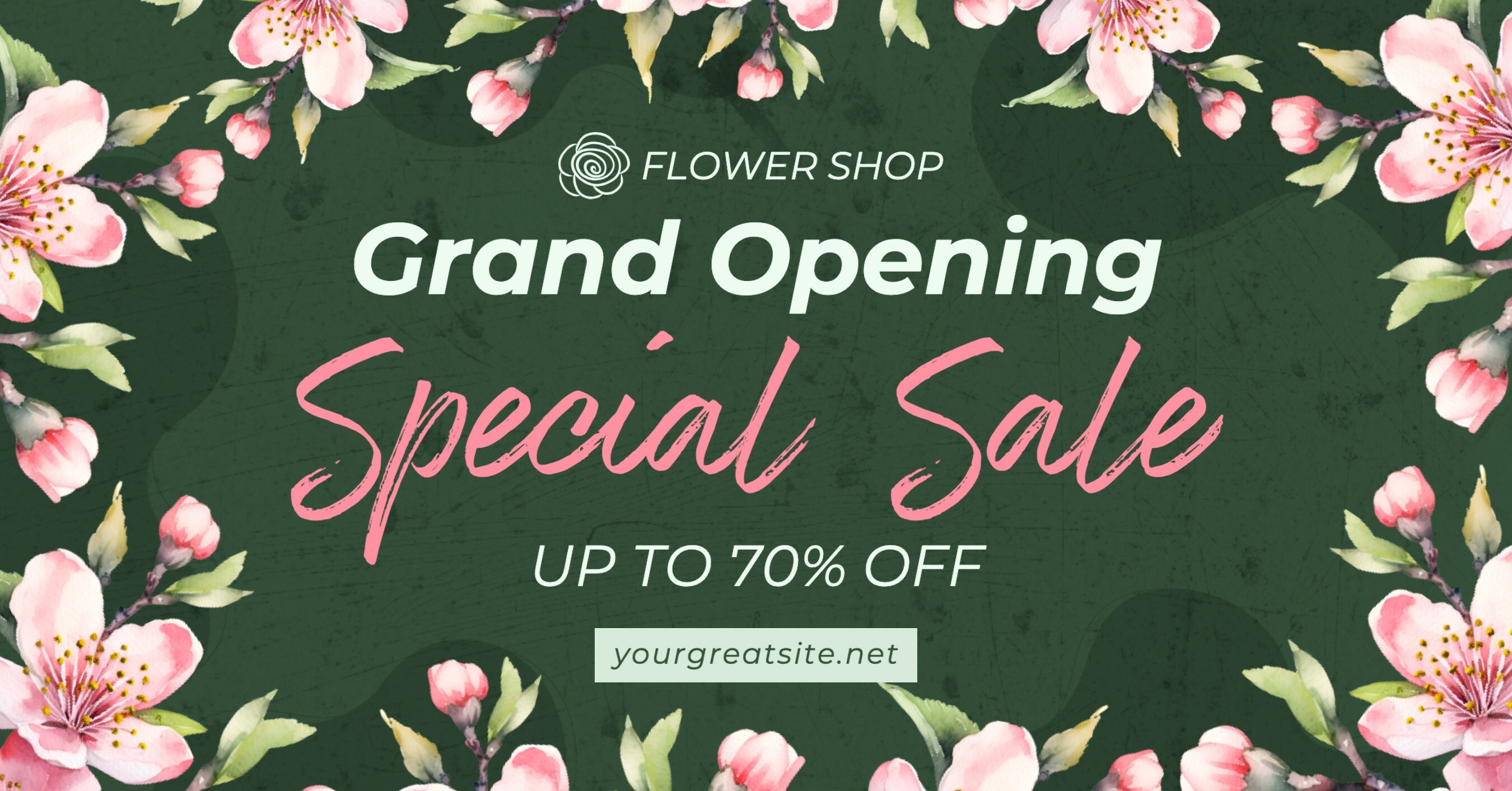 Floral Grand Opening Flower Shop Facebook Ads 33232795 Template