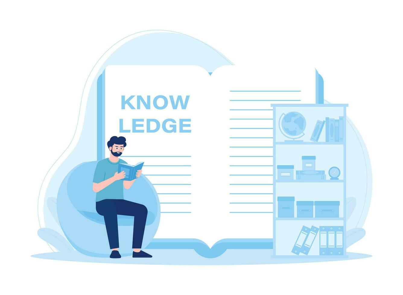 Knowledge learning concept flat illustration vector