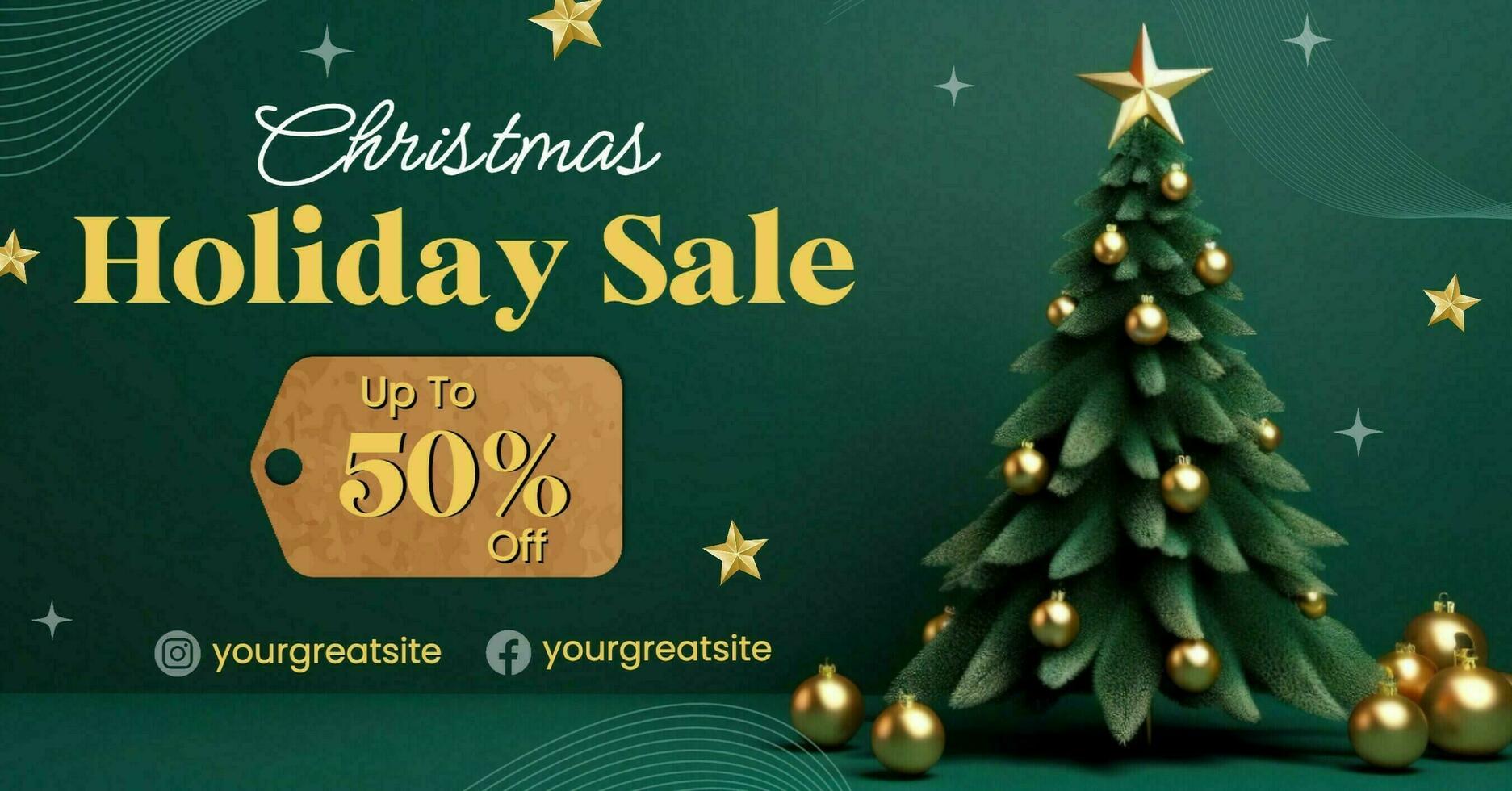 Seasonal Christmas Discount Facebook Ad template