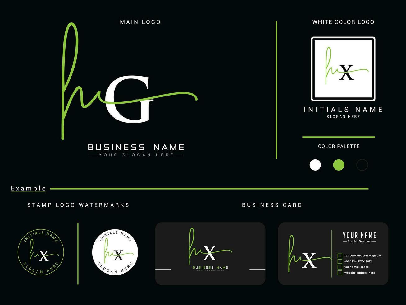 Typography Hg Signature Apparel Logo, Minimal Hg Luxury Letter Logo vector