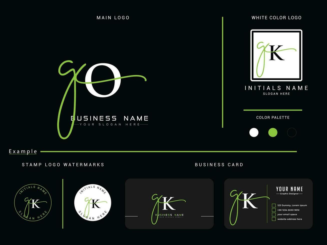 Creative Go Signature Apparel Logo, Initial GO Luxury Logo Icon Vector For Shop