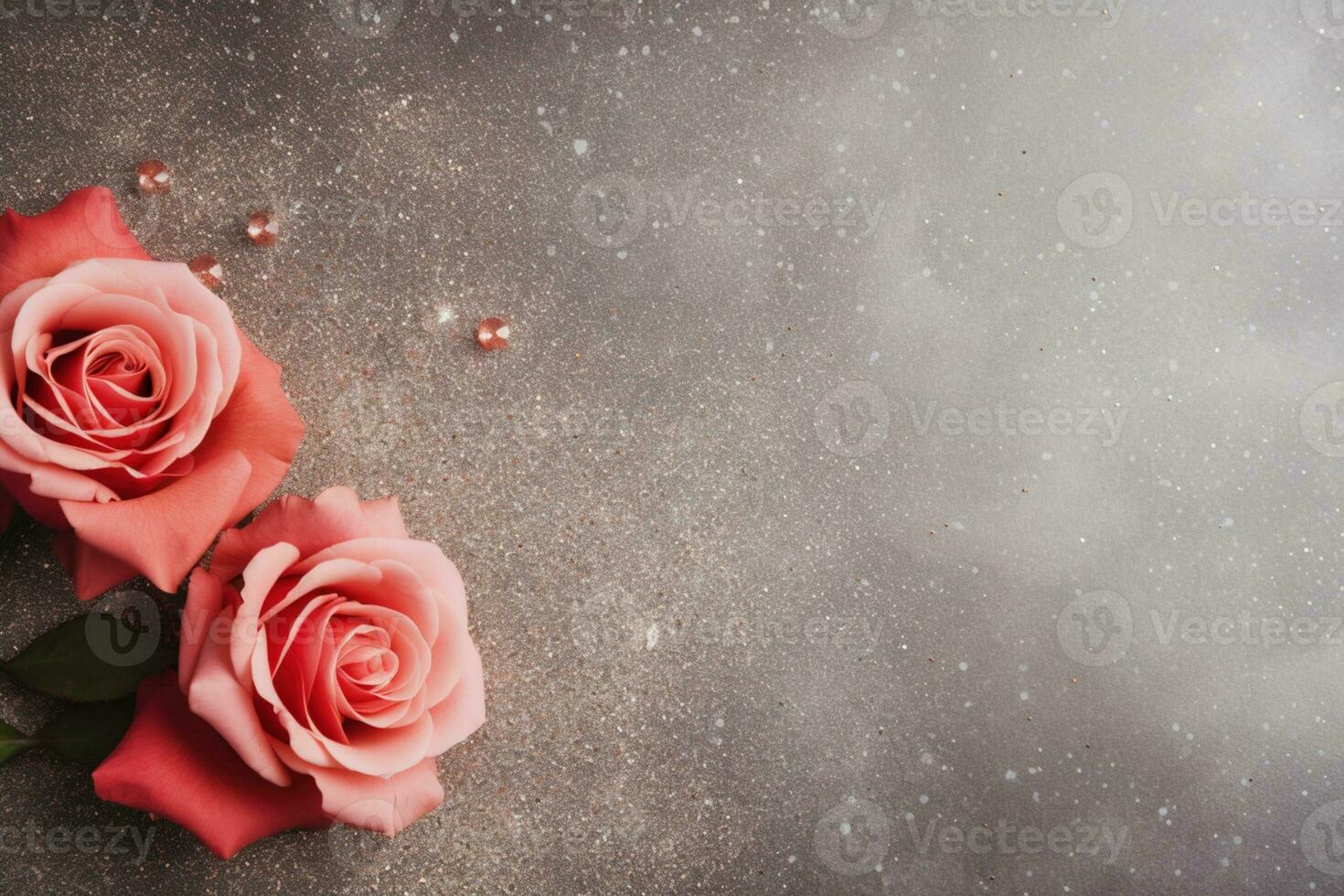 AI Generated Luxury Roses Background with Copy Space photo