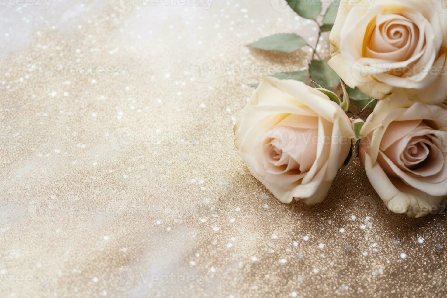 AI Generated Luxury Roses Background with Copy Space photo