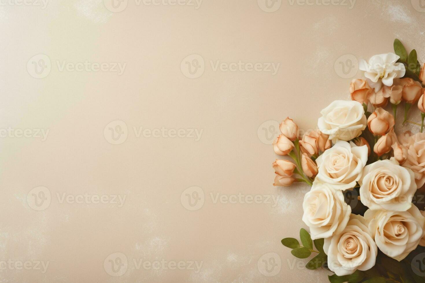 AI Generated Elegant Flower Background with Copy Space photo
